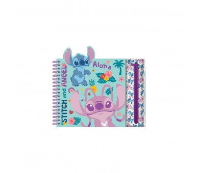 Cuaderno Actividades Con Estuche Removible Stitch Disney