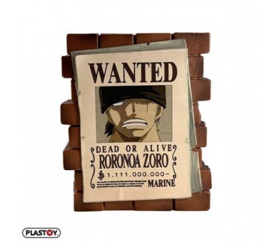 Salvadanaio (Money Bank) One Piece Poster Wanted Zoro 16cm