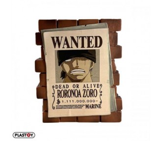 Salvadanaio (Money Bank) One Piece Poster Wanted Zoro 16cm