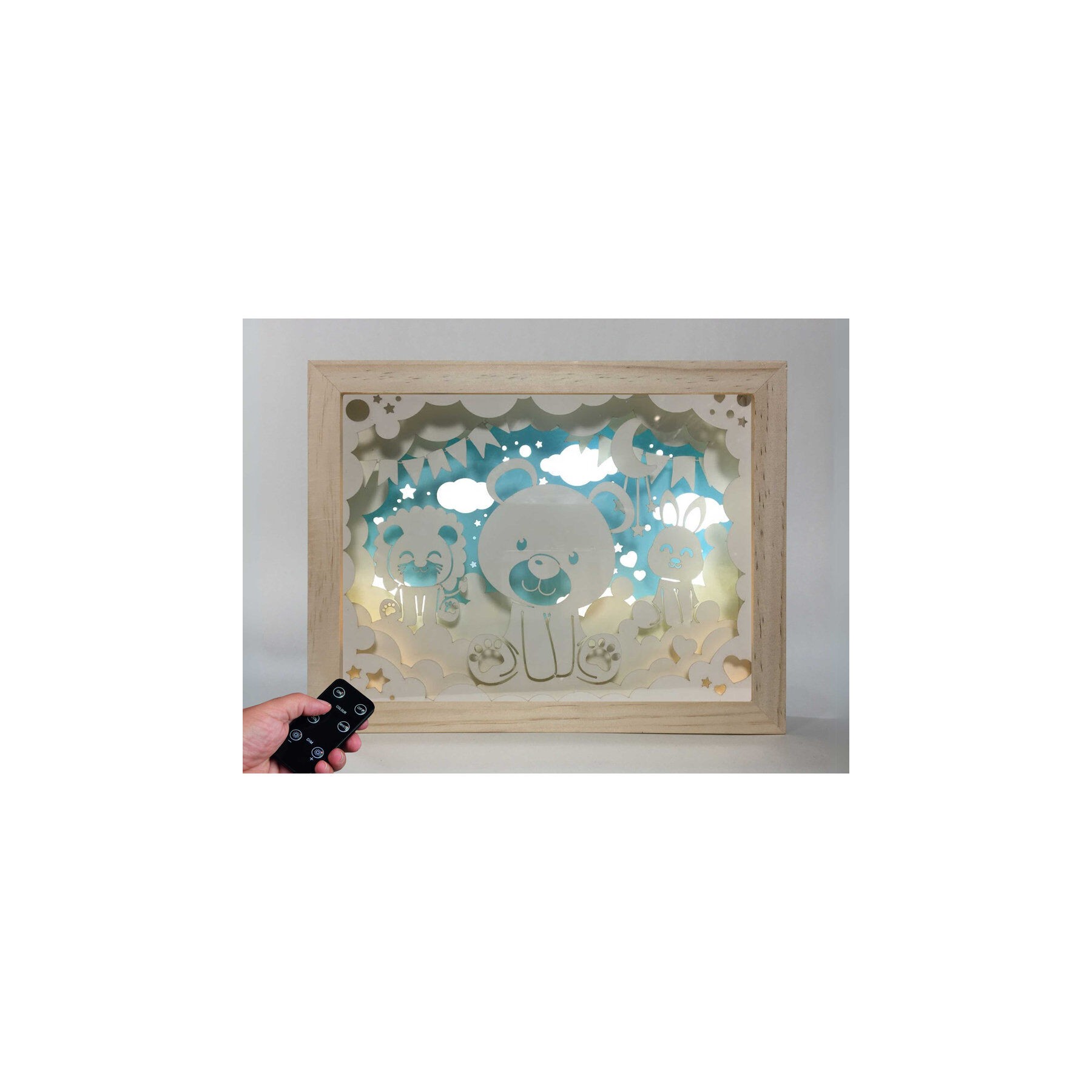 Lampara Animales madera