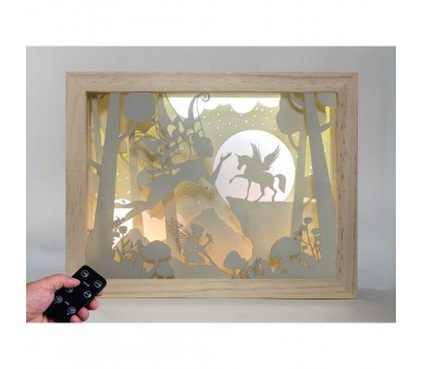 Lampara Hada y Pegaso madera