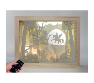 Lampara Hada y Pegaso madera