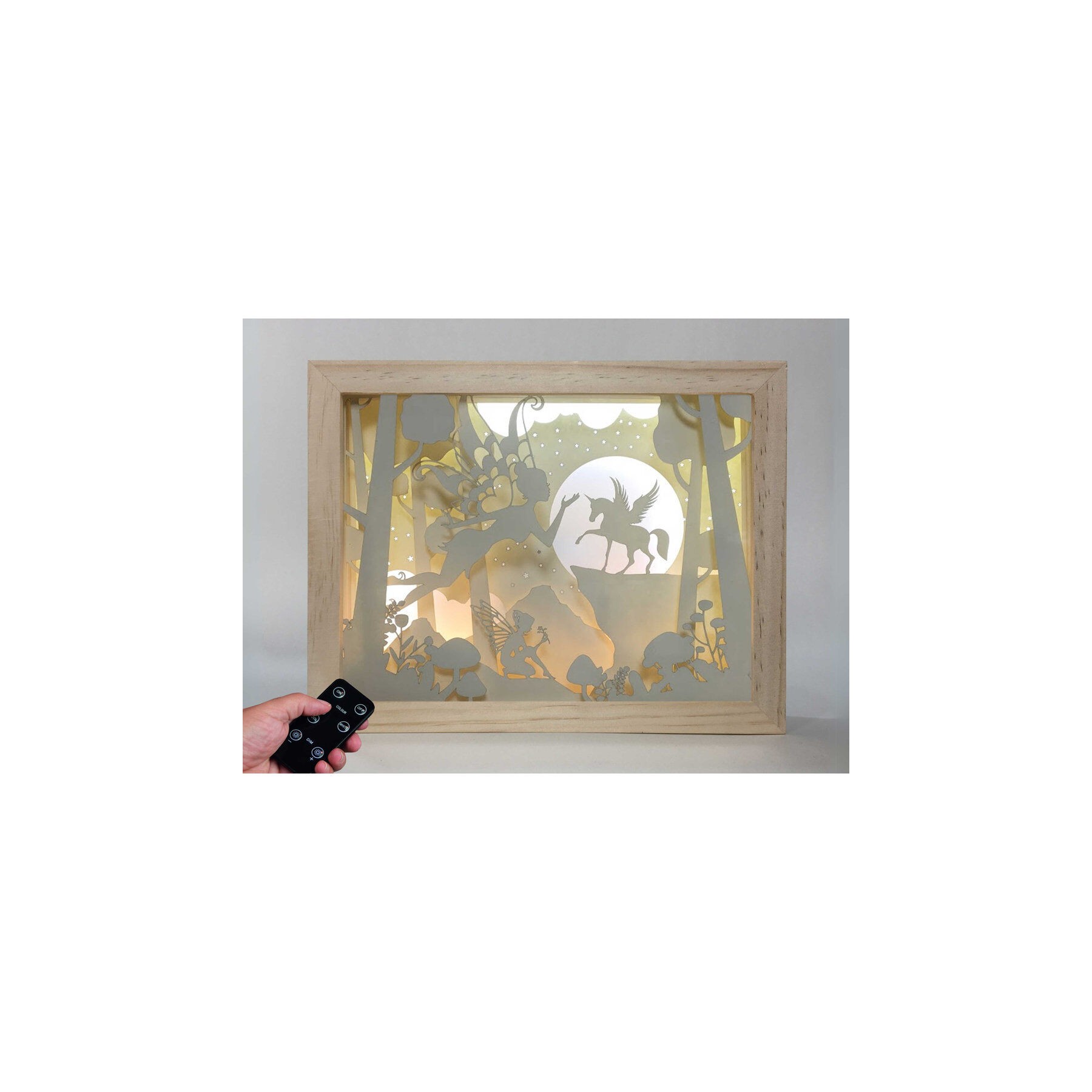 Lampara Hada y Pegaso madera