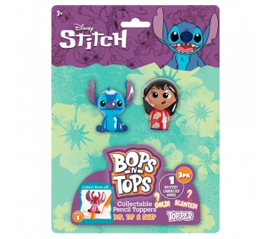 Blister 3 figuras decorativas lapices Stitch Disney