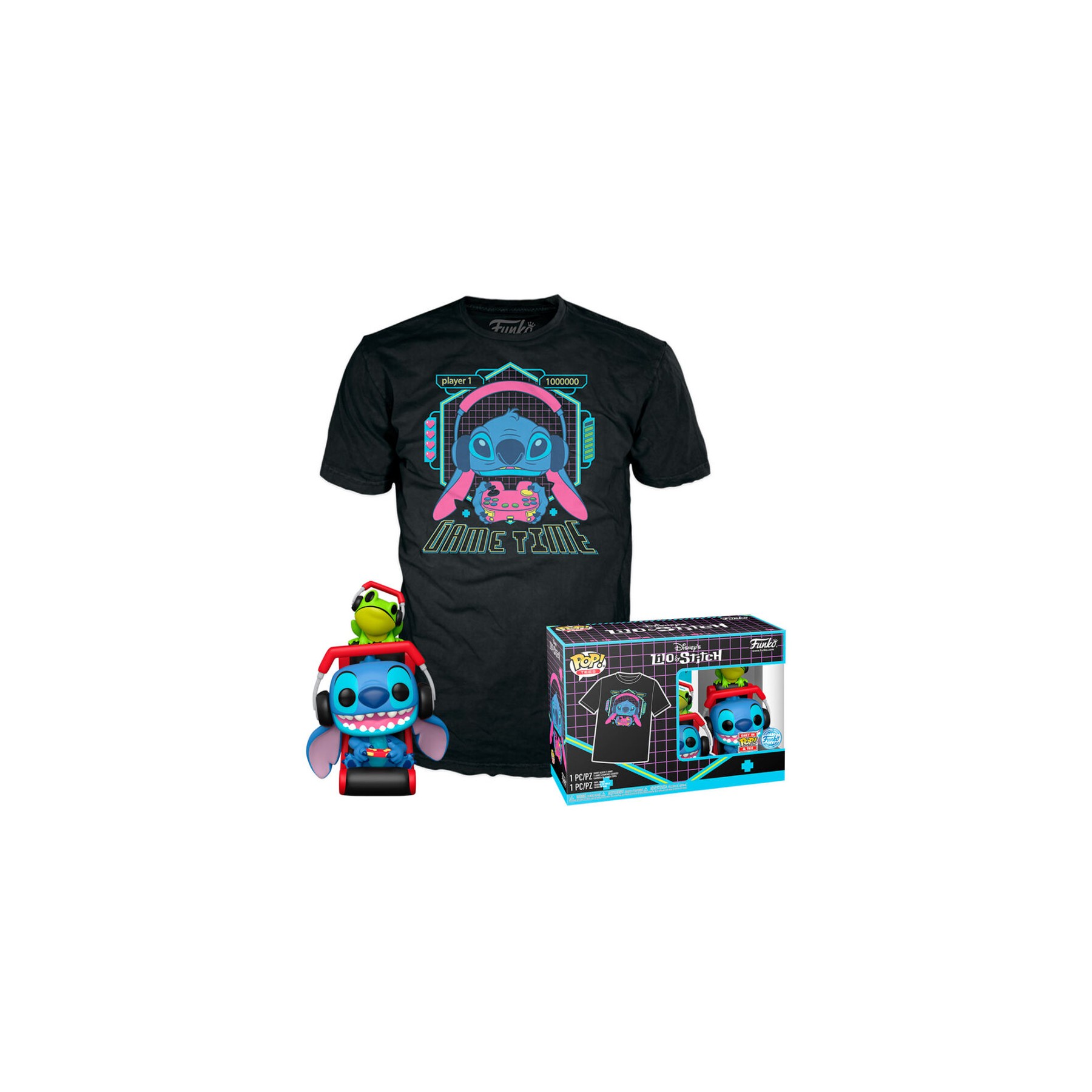 Set figura POP & Tee Disney Stitch Gamer Stitch with Frog