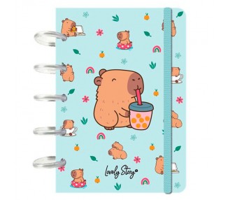 Cuaderno A6 Bubble Tea Capibara