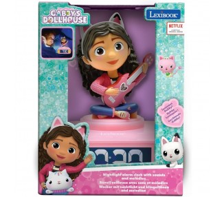 Despertador digital luz nocturna La Casa de Muñecas de Gabby