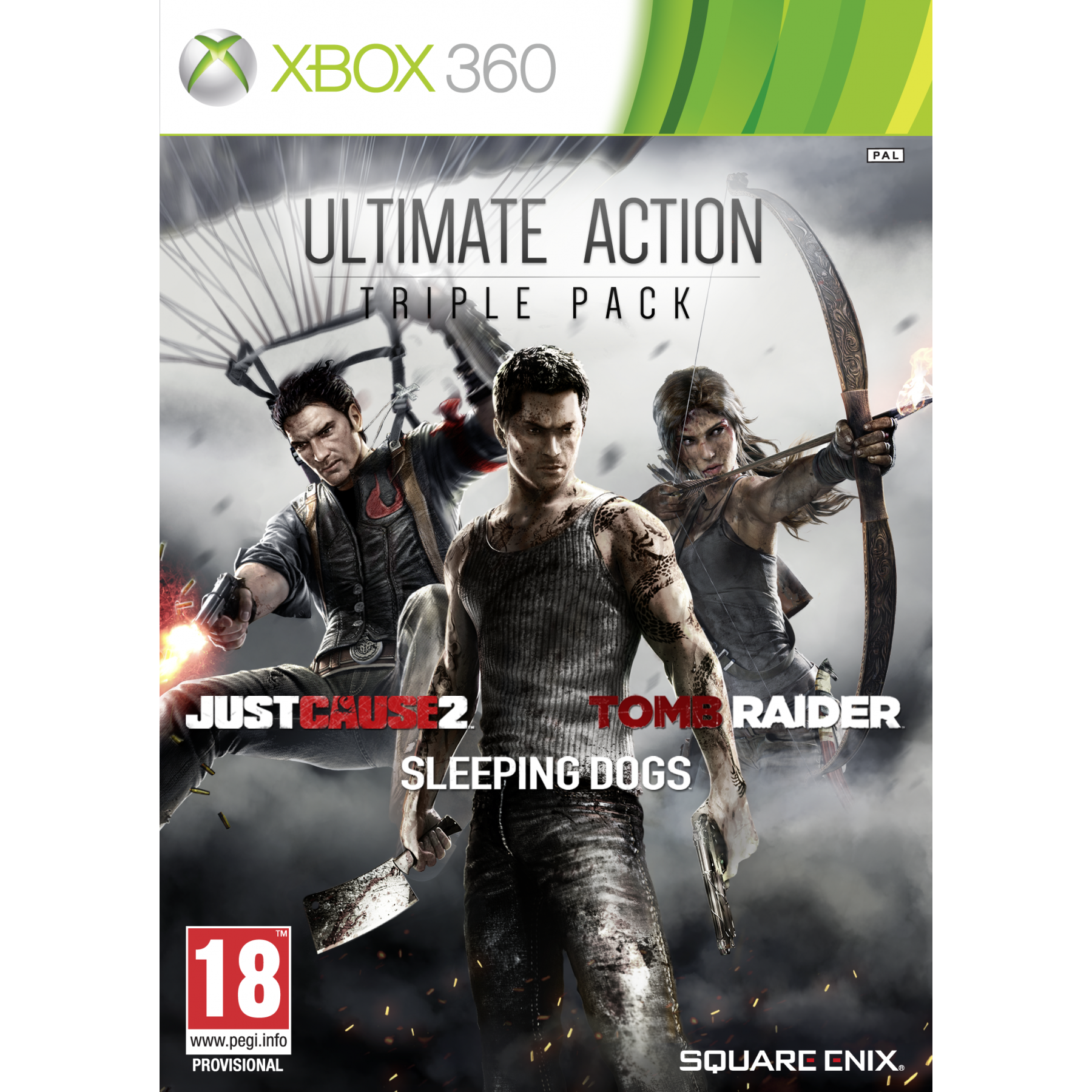 Just Cause 2, Sleeping Dogs & Tomb Raider Bundle Juego para Consola Microsoft XBOX 360