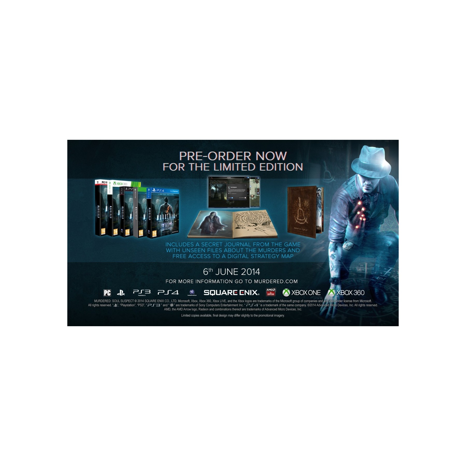 Murdered: Soul Suspect, Limited Edition, Juego para Consola Microsoft XBOX 360