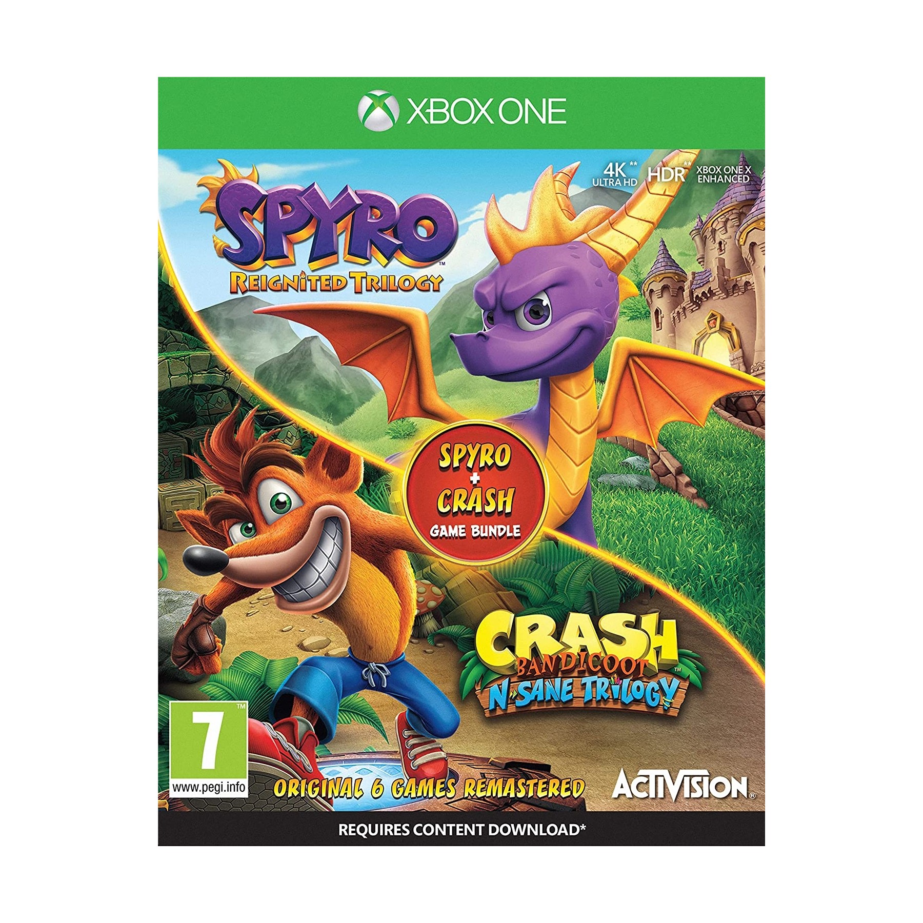 Crash Bandicoot N.Sane Trilogy + Spyro: Reignited Trilogy, Juego para Consola Microsoft XBOX One