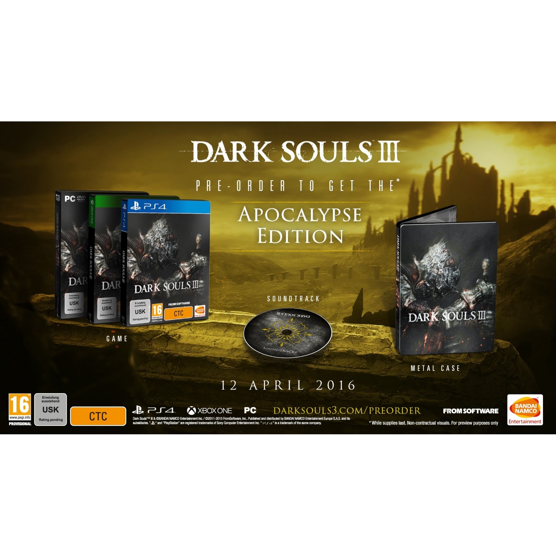 Dark Souls III (3), Apocalypse Edition, Juego para Consola Microsoft XBOX One [PAL ESPAÑA]
