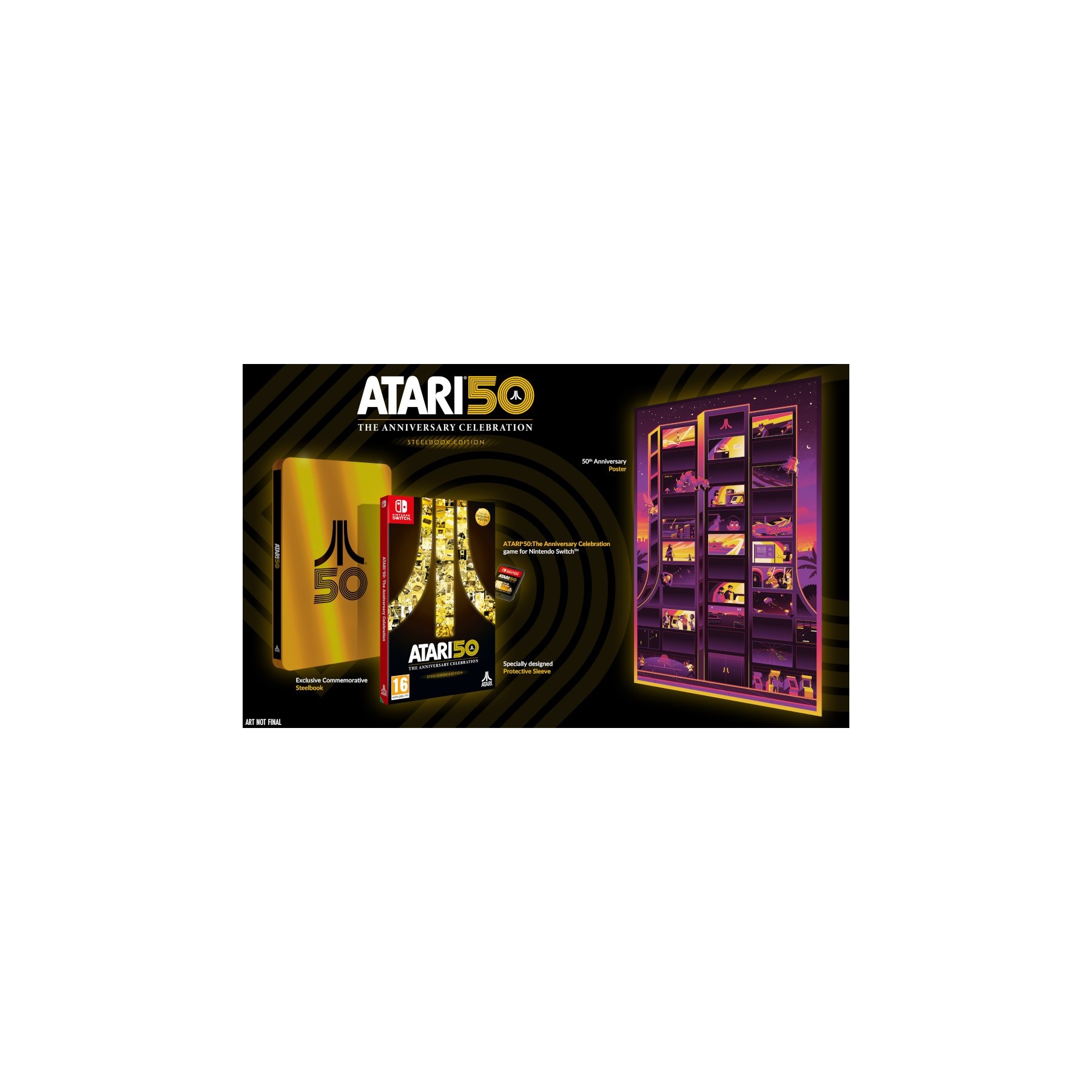 Atari 50: The Anniversary Collection Steelbook Edition Juego para Consola Nintendo Switch [PAL ESPAÑA]