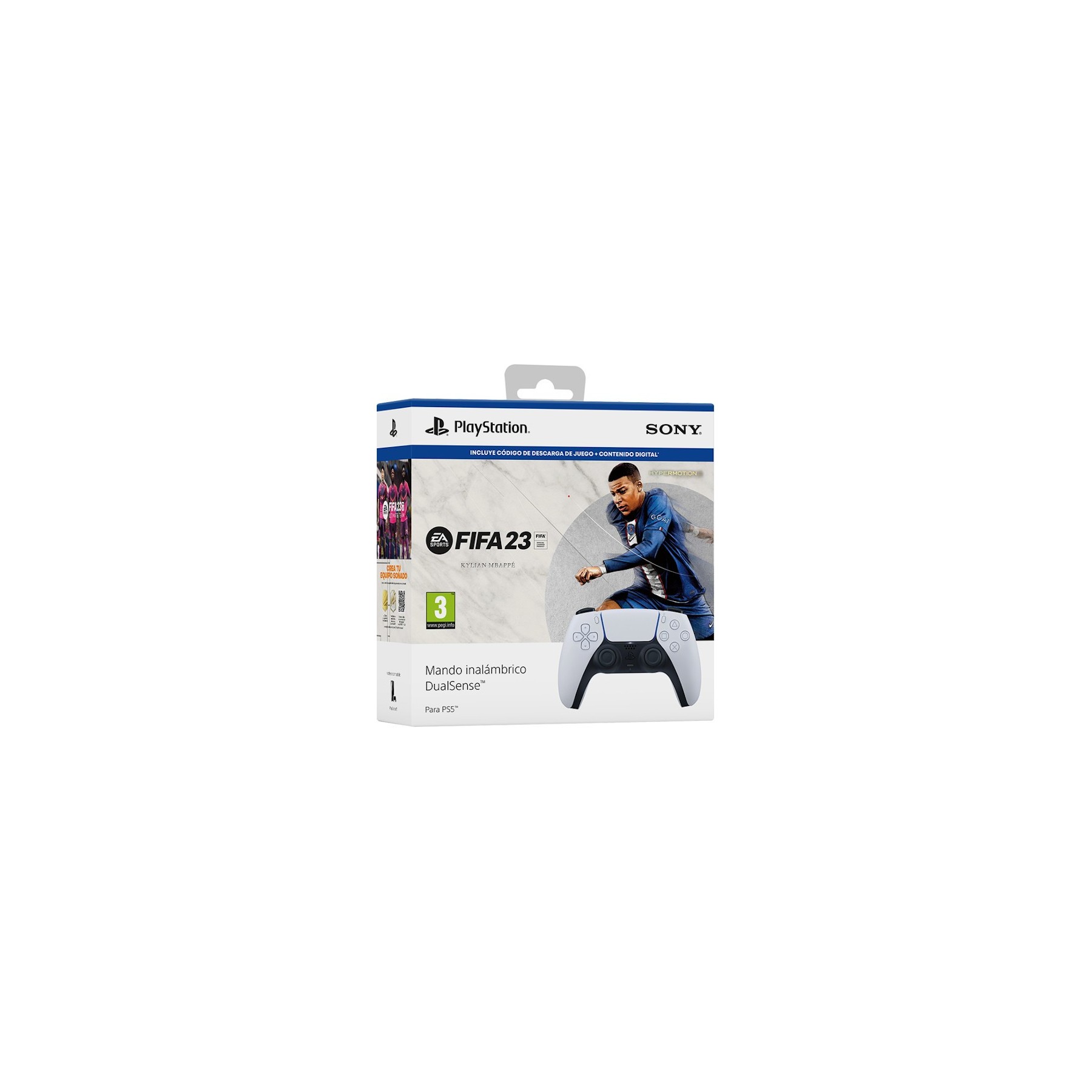 FIFA 23 CODIGO DE DESCARGA + CONTENIDO DIGITAL + DUALSENSE WIRELESS CONTROLLER WHITE (BLANCO)