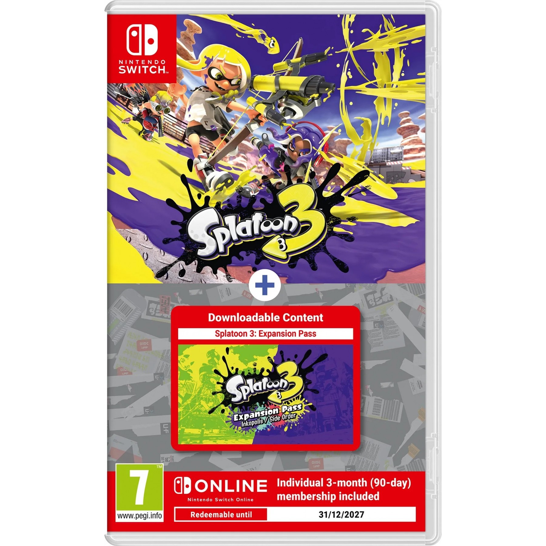 Splatoon 3 + Expand Pass + 3 Months NSO Juego Fisico para Consola Nintendo Switch