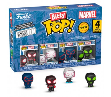 Blister 4 figuras Bitty POP Marvel Spider-Man Miles Morales