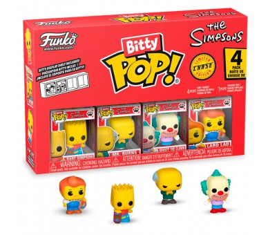 Blister 4 figuras Bitty POP Los Simpsons Bart