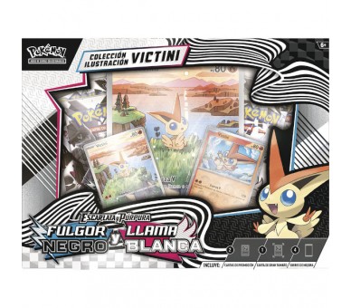 POKEMON JUEGO DE CARTAS ESCARLATA Y PURPURA: FULGOR NEGRO Y LLAMA BLANCA CAJA COLE. ILUSTRACION(ESP)