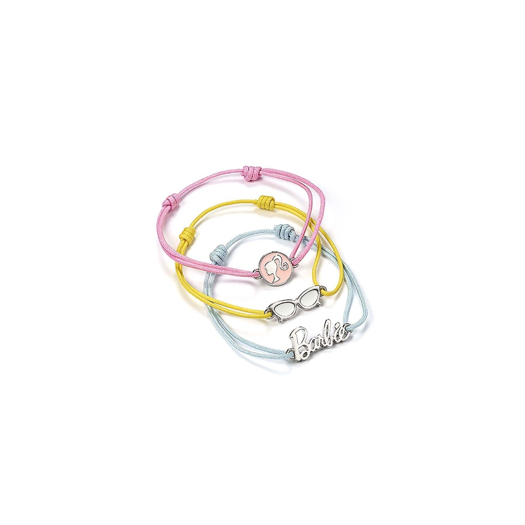 Set 3 Pulseras De La Amistad (Gafas, Silueta Y Logo De Barbi