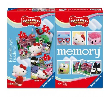 Multipack memory + 3 puzzles Hello Kitty