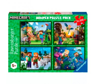 Puzzle Minecraft 4x100pzs