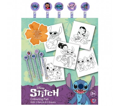 Libro Colorear + Lapices Stitch Disney