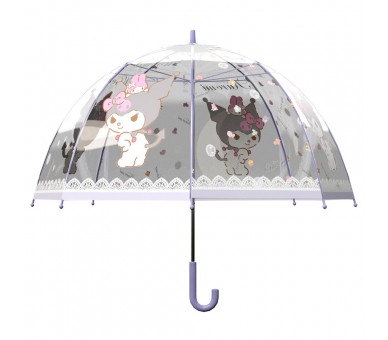 Paraguas burbuja manual Kuromi Hello Kitty 48cm