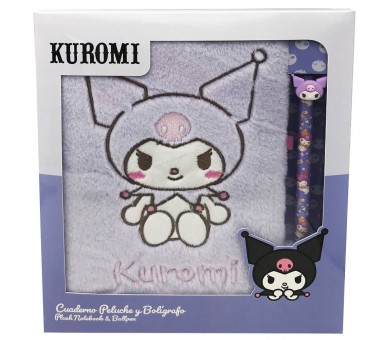 Blister Cuaderno peluche + Boligrafo Kuromi Hello Kitty