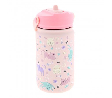 Cantimplora termica Gatos Rosas 330ml