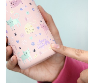 Botella termica Gatos Rosas 500ml