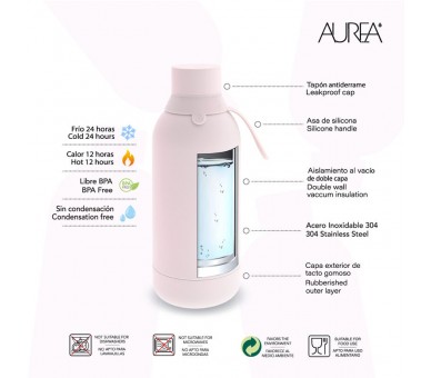 Botella termica Gatos Rosas 500ml