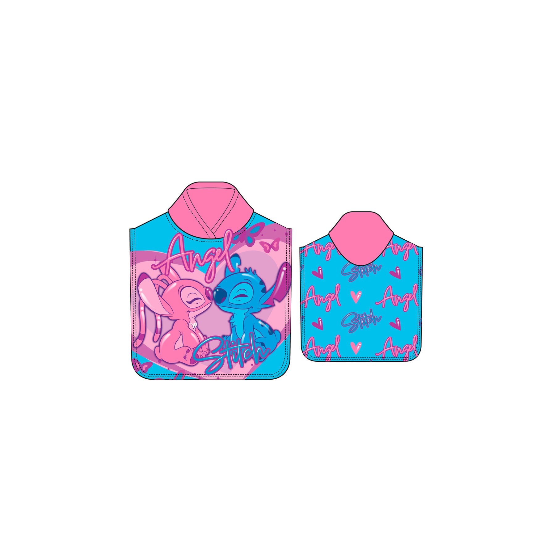 Poncho Toalla Stitch Disney Microfibra