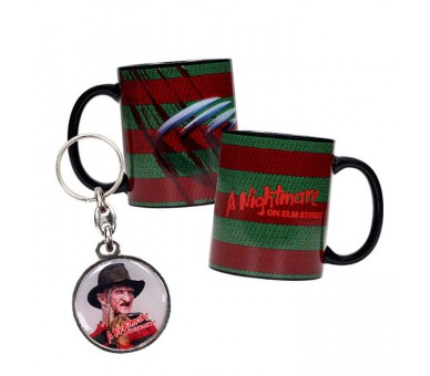 Taza + Llavero metalico Pesadilla Elm Street