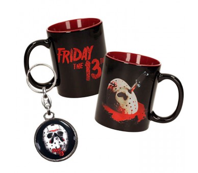 Taza + Llavero metalico Viernes 13