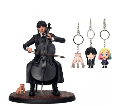 Figura Miercoles Violonchelo + Llavero Wednesday