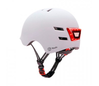 Casco Youin Homologado Color Blanco Talla L Con Led Frontal