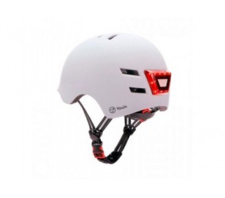Casco Youin Homologado Color Blanco Talla L Con Led Frontal