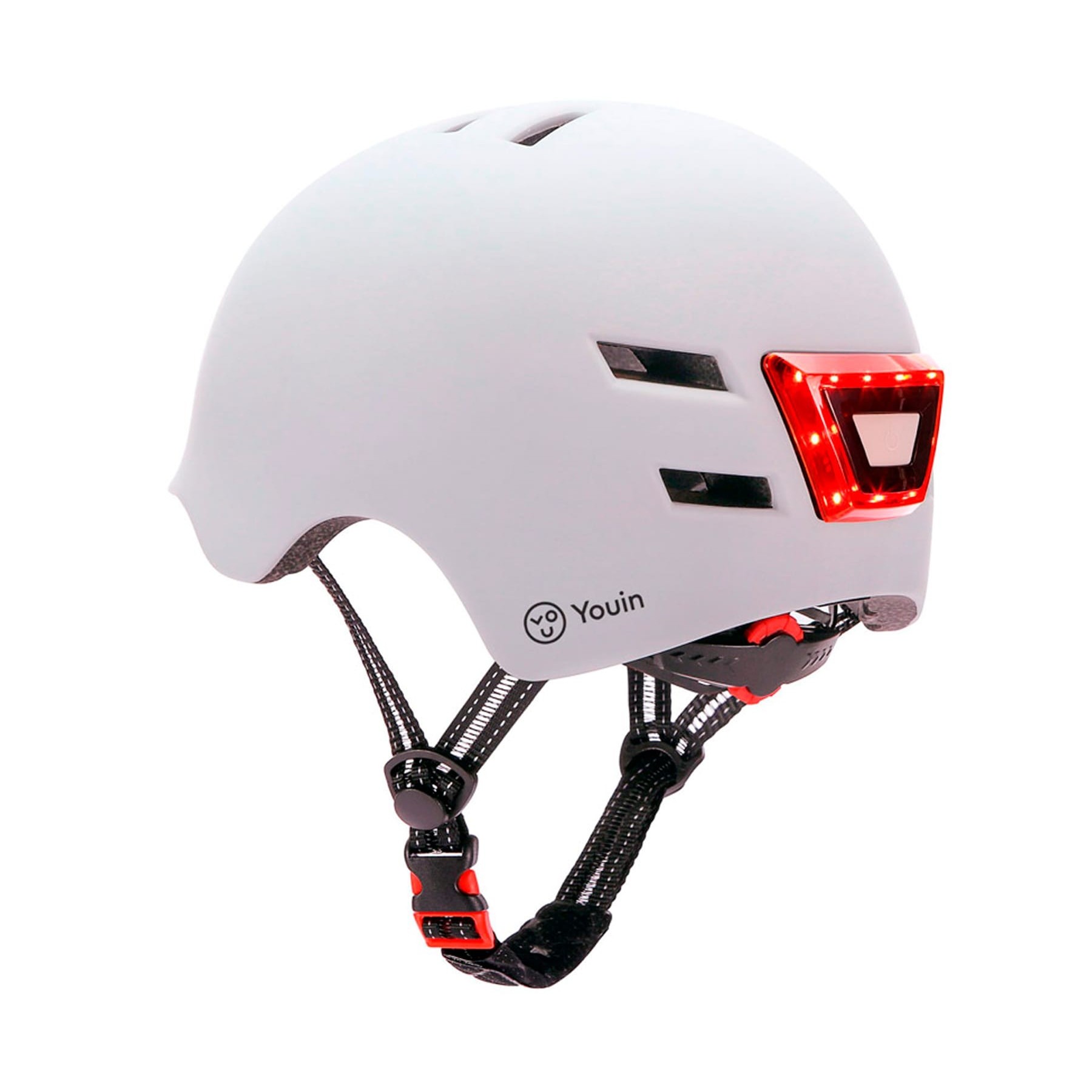 Casco Youin Homologado Color Blanco Talla L Con Led Frontal