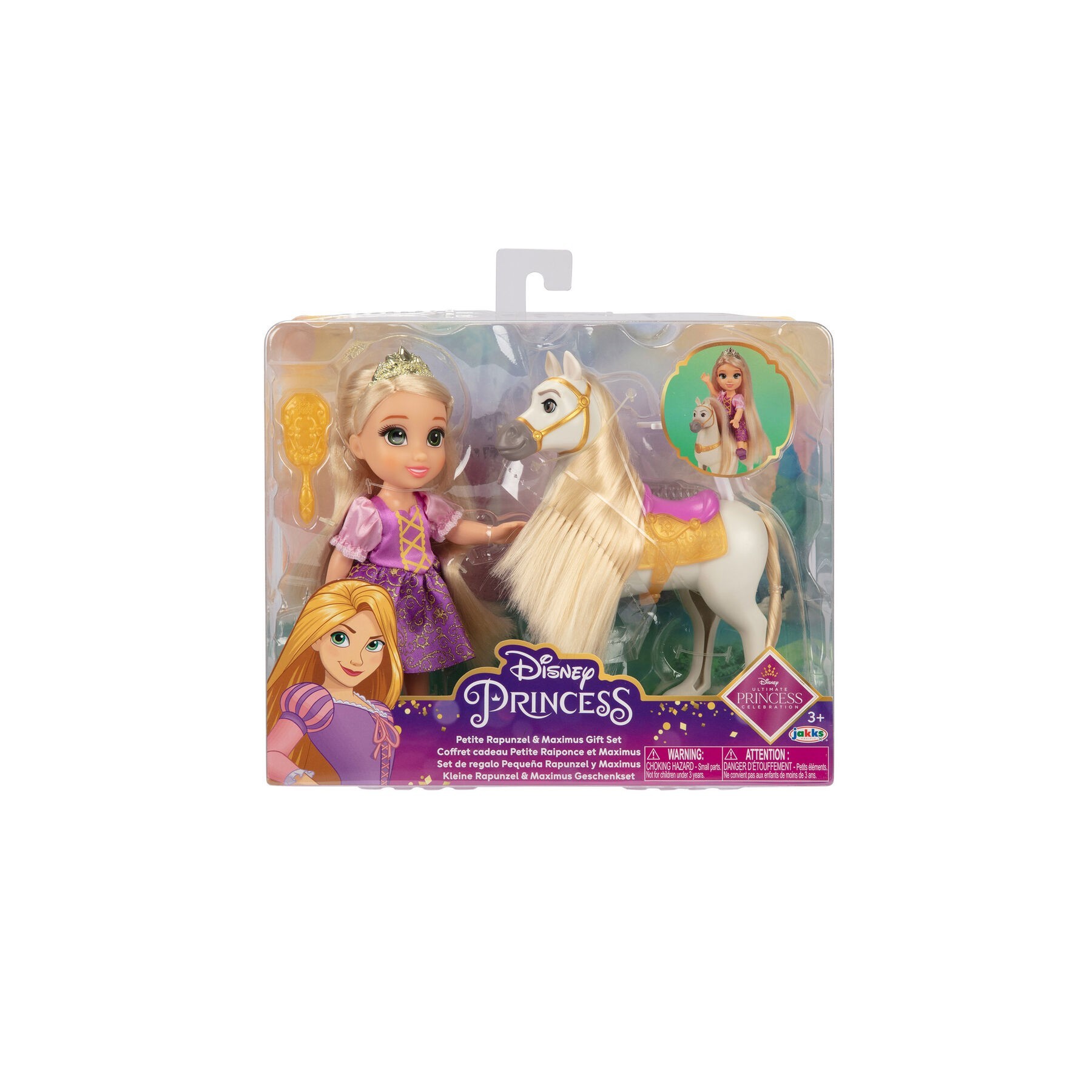 Muñeca Rapunzel + Maximus Enredados Disney 15Cm