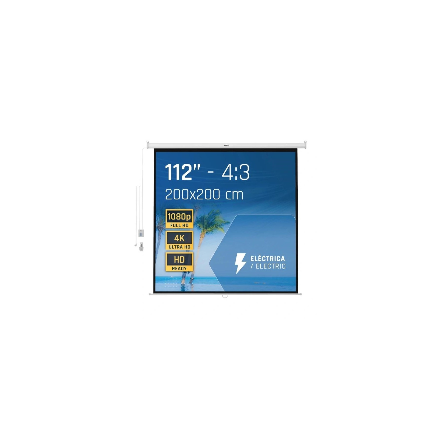 Iggual Pantalla Mural 112" 4:3 200X200 Cm Eléctric