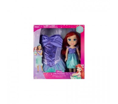 Muñeca Ariel + Disfraz La Sirenita Disney 38Cm