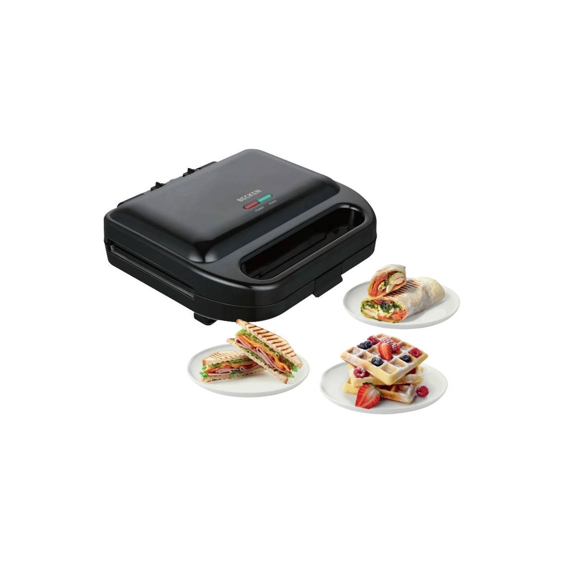 Sandwichera Becken Bsm8892 3 En 1 (750 W - Negro)