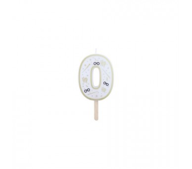 Vela De Cumpleaños Número 0 (Harry Potter Blanco Y Dorado) 7
