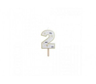 Vela De Cumpleaños Número 2 (Harry Potter Blanco Y Dorado) 7