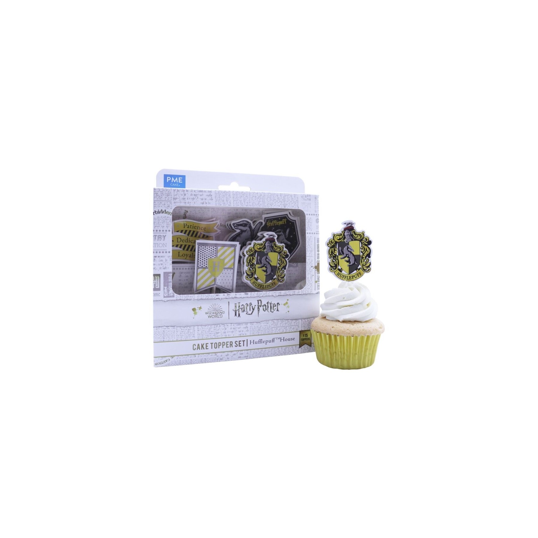 Set Decoración Cupcakes (15) Hufflepuff