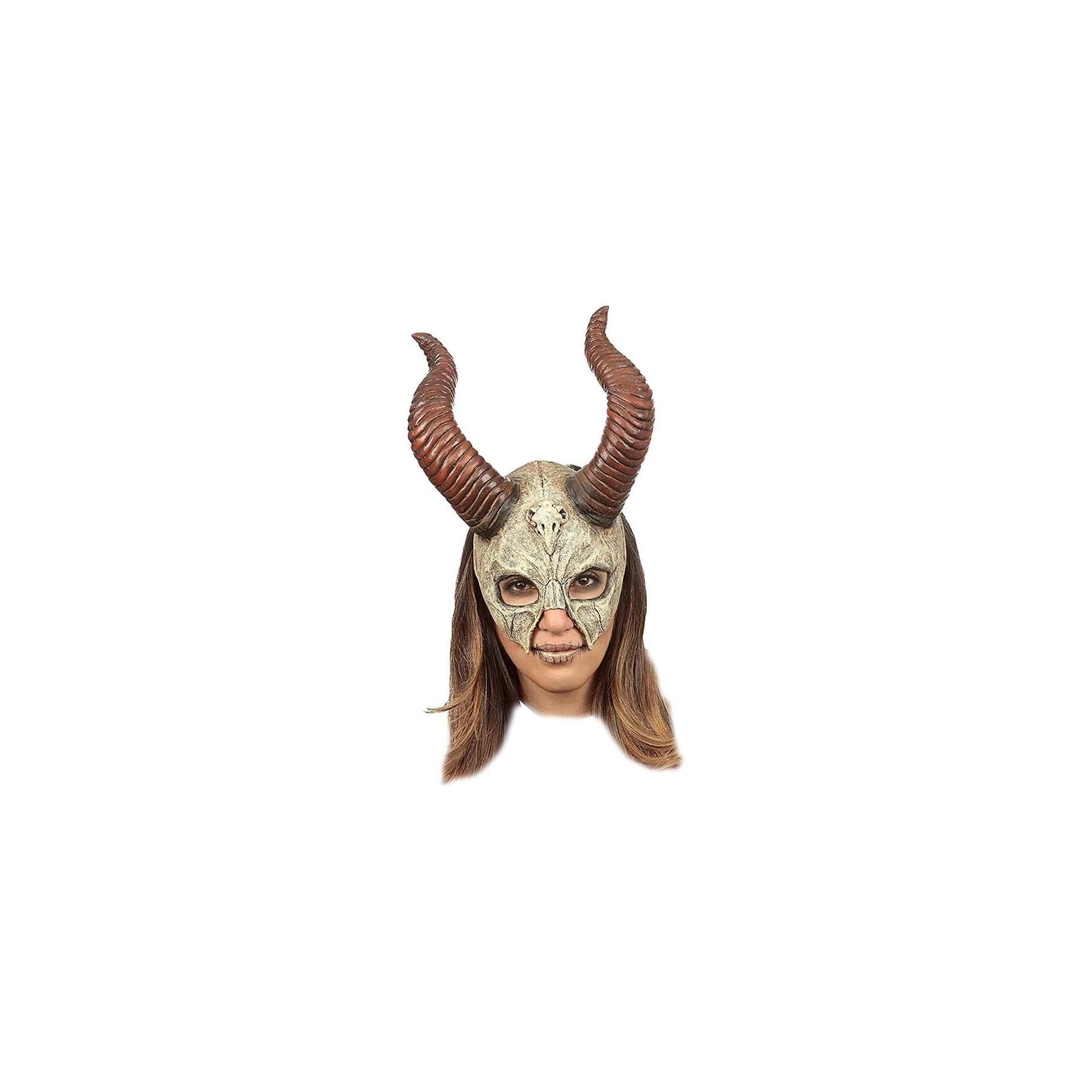 Máscara Calavera Mítica Con Cuernos Talla Única