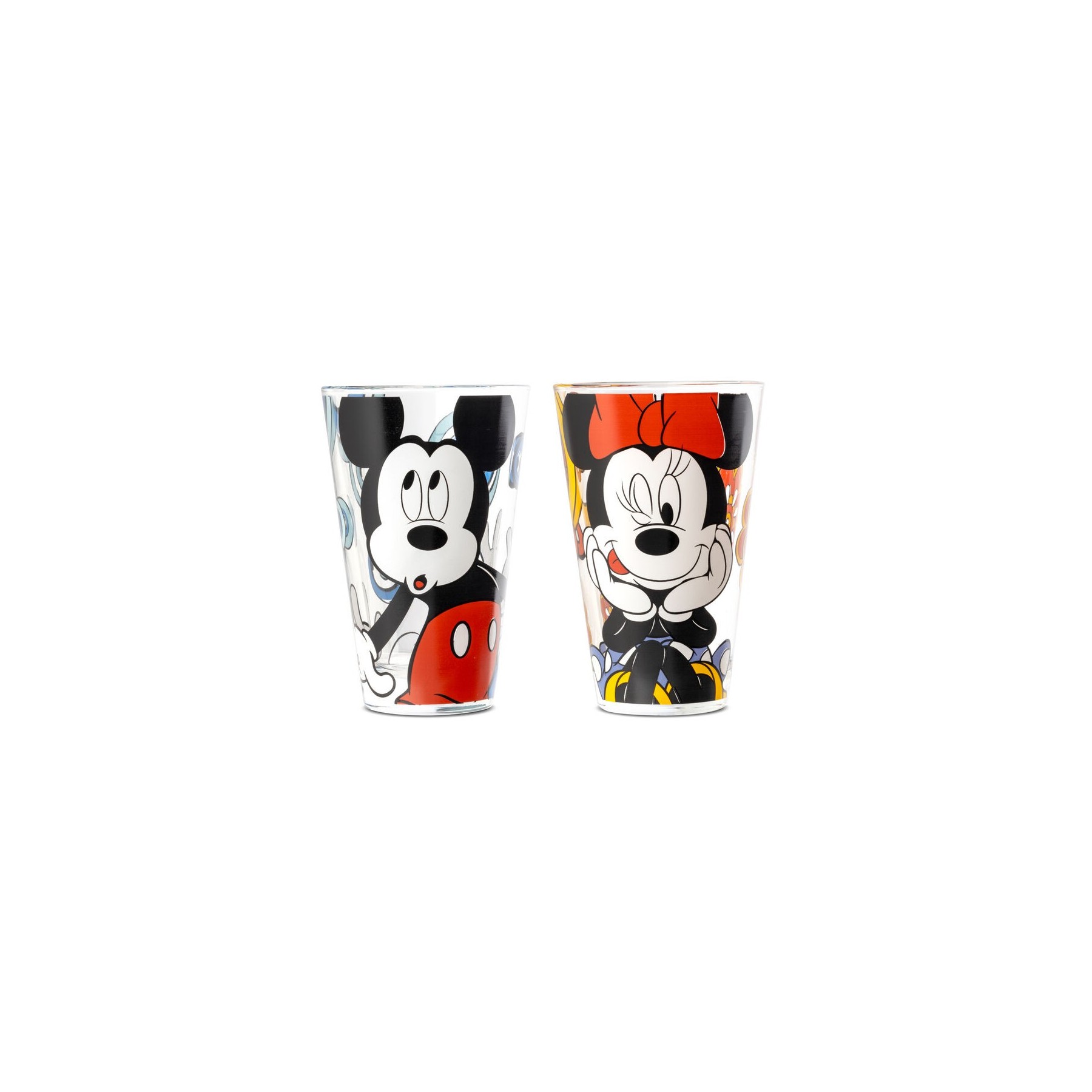 Juego De Vasos Vidrio Mickey Mouse & Minnie Mouse Forever &