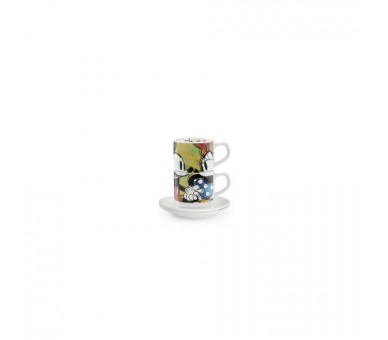 Set 2 Tazas Y Platos Expresso, Apilables Mickey & Minnie, Lo