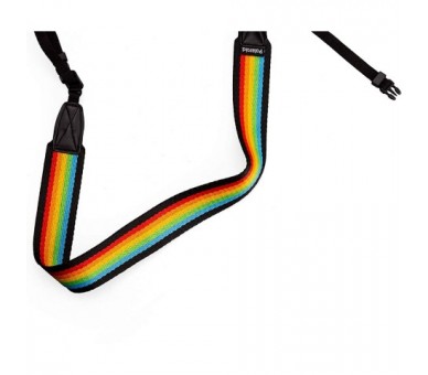 Polaroid Camera Strap Flat Rainbow Black / Correa Para Cámar