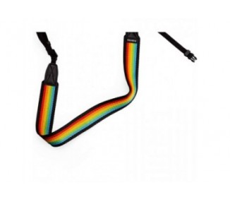 Polaroid Camera Strap Flat Rainbow Black / Correa Para Cámar