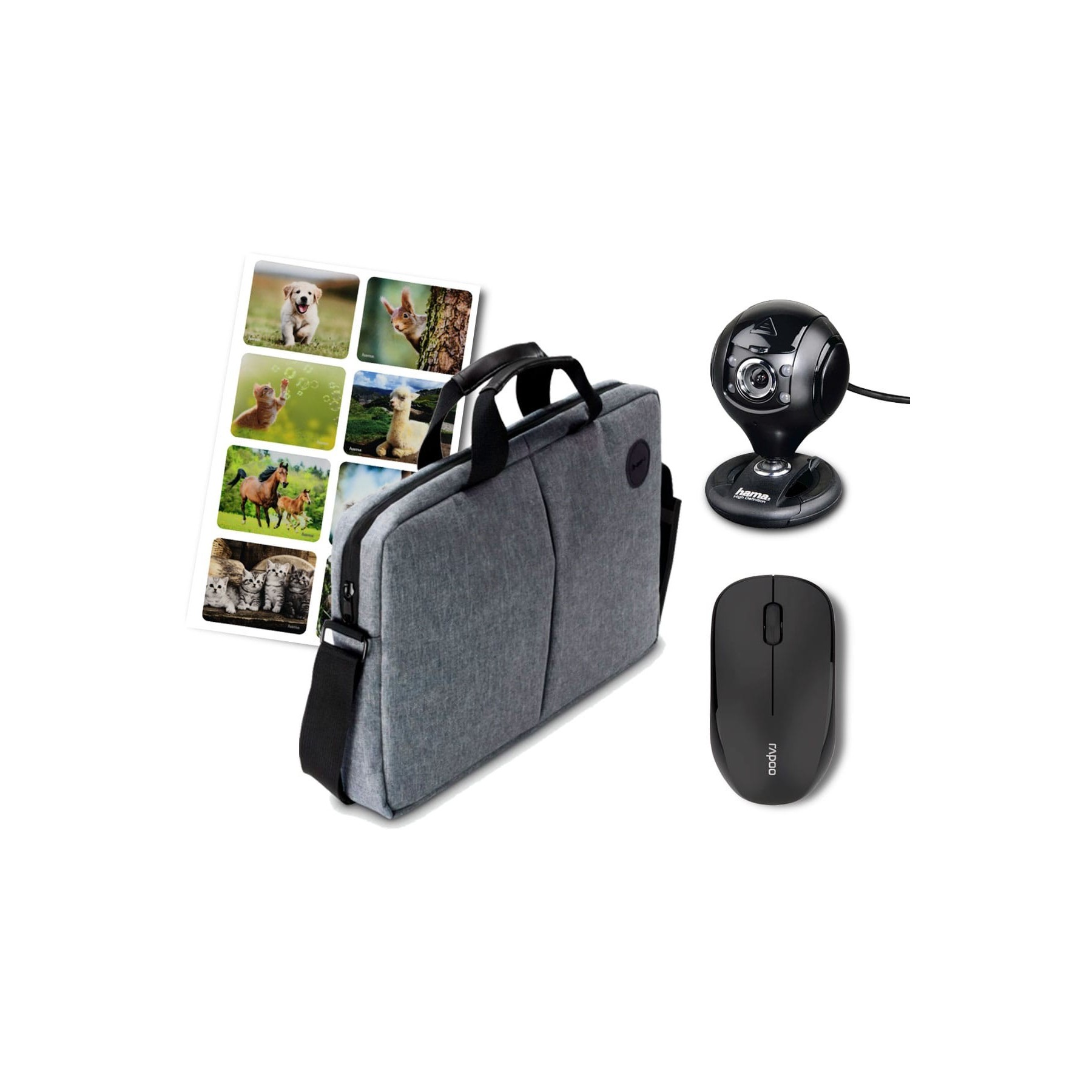 Hama Kit Bundle 4 En 1 / Maletín + Ratón + Webcam + Alfombri